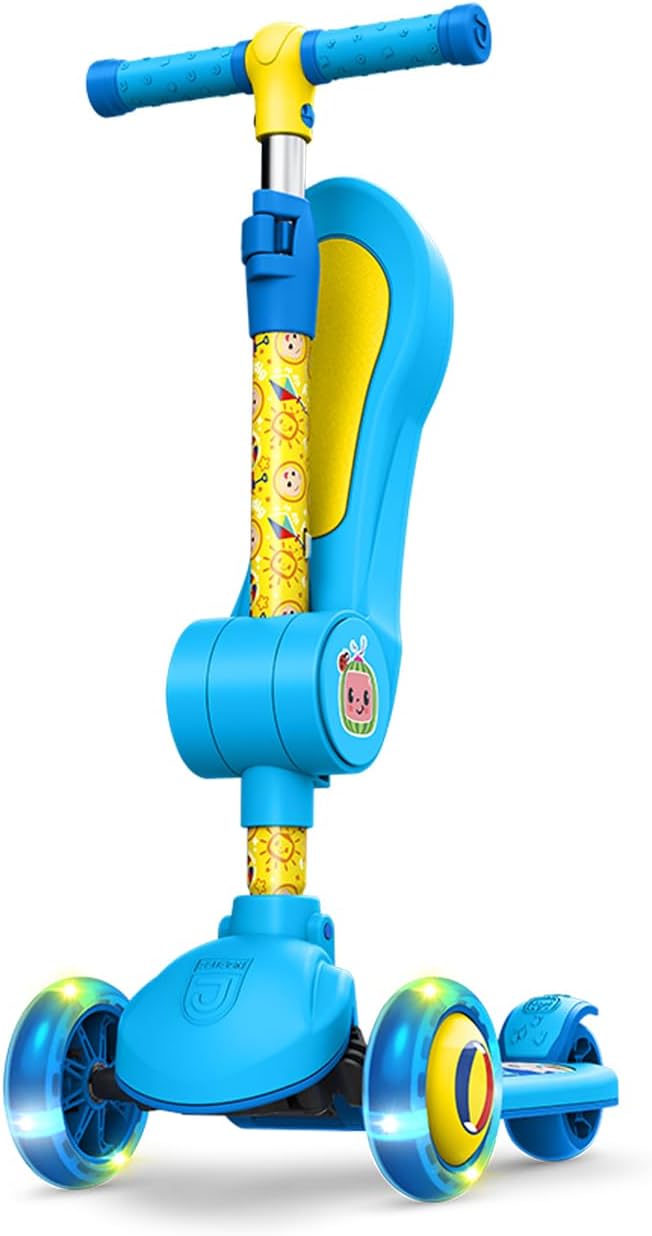 Jetson Character Kids Kick Scooter, LED Lights on Stem & Light-Up Wheels, Lightweight Frame, Height-Adjustable Handlebar, Lean-to-Steer System, Easy-Fold Mechanism-CubbioJoy