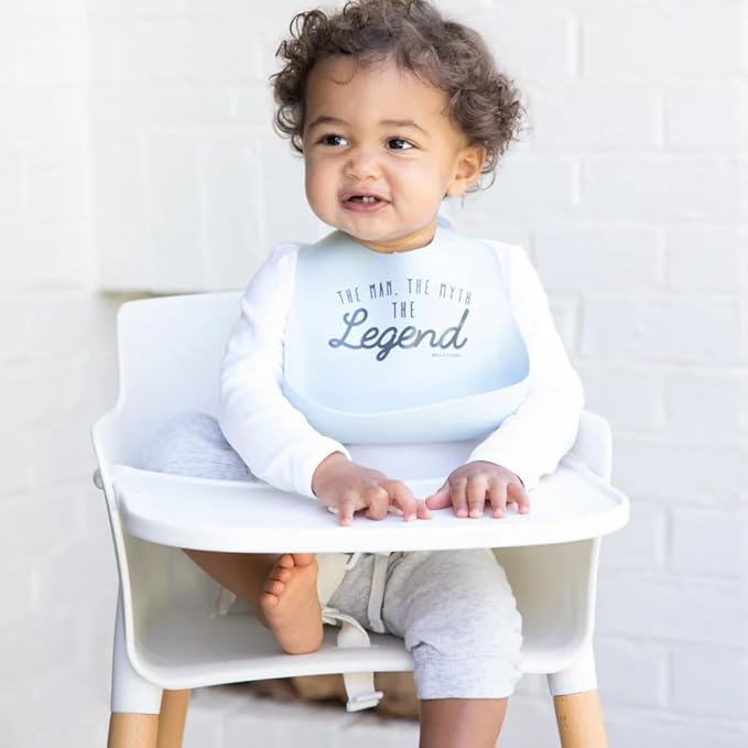 Baby Bib for Eating by Bella Tunno, Waterproof Silicone Bib with Large Food Catcher, Adjustable Fit for Babies 4-12 months & Toddlers 1-3 Years, Boys & Girls, Lil Hangry-CubbioJoy