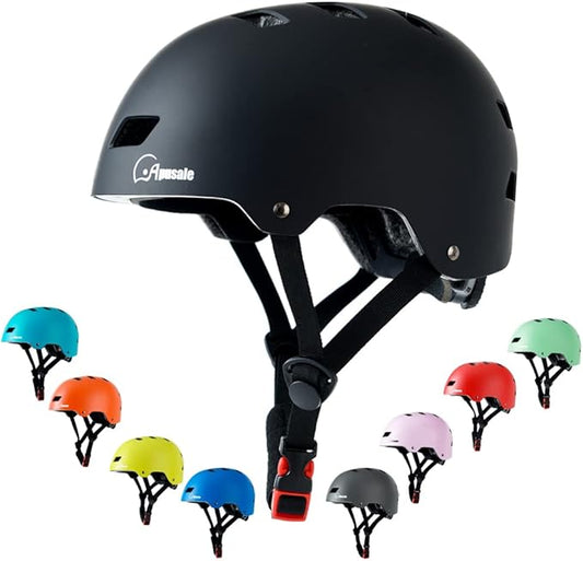 Bike Skateboard Helmet, Adjustable and Multi-Sport for Skate Scooter, 3 Sizes for Adult Youth Kids Toddler-CubbioJoy