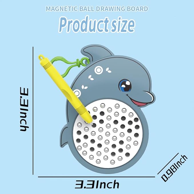 1PCS Dolphin Magnetic Drawing Board for Kids & Toddlers with Beads and Magnet Stylus Pen - Magnetic Travel Toy for Airplane & Car Ride Activities for Kids-CubbioJoy