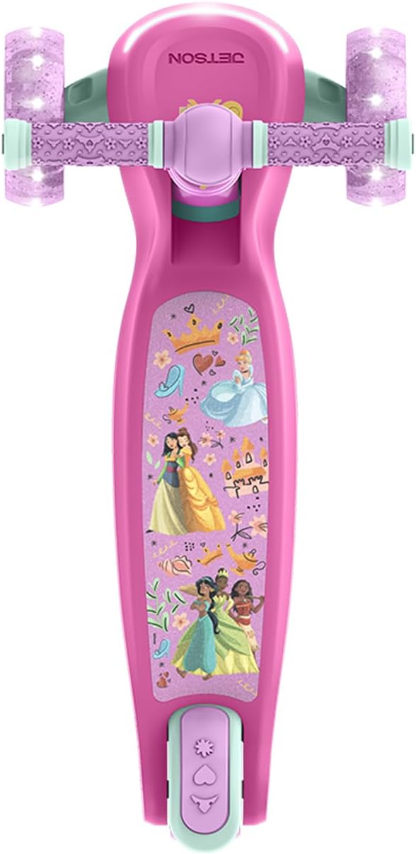 Jetson Character Kids Kick Scooter, LED Lights on Stem & Light-Up Wheels, Lightweight Frame, Height-Adjustable Handlebar, Lean-to-Steer System, Easy-Fold Mechanism-CubbioJoy