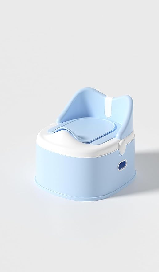 3 in 1 Toddler Potty Training Toilet Seat with Steps Ladder, Foldable Potty Train Chair Adapter for Toddlers Kids Boys Girls, Blue-CubbioJoy