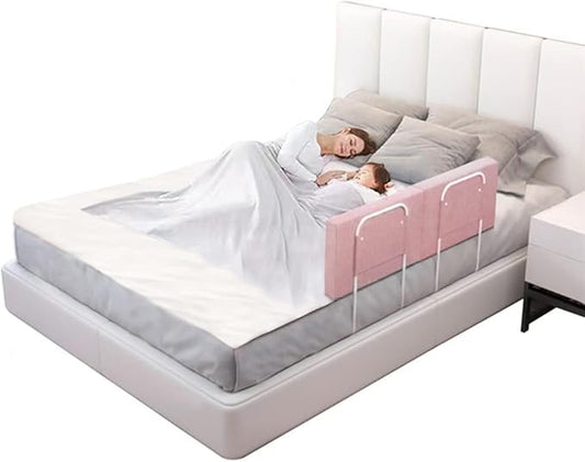 Bed Rail Bumpers for Toddlers, for Elderly Adults Safety, Adjustable Bed Side Guard Rails for Kids, Twin, Bunk, Queen & King Full Size Beds（Pink, 2 Packs）-CubbioJoy