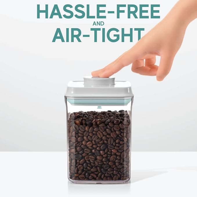 BopTop (4pc Set) Airtight Food Storage Container – Mechanical Silicone Seal Canister - BPA-Free Stackable - 1.3Qt/2.1Qt/2.8Qt/3.5Qt-CubbioJoy