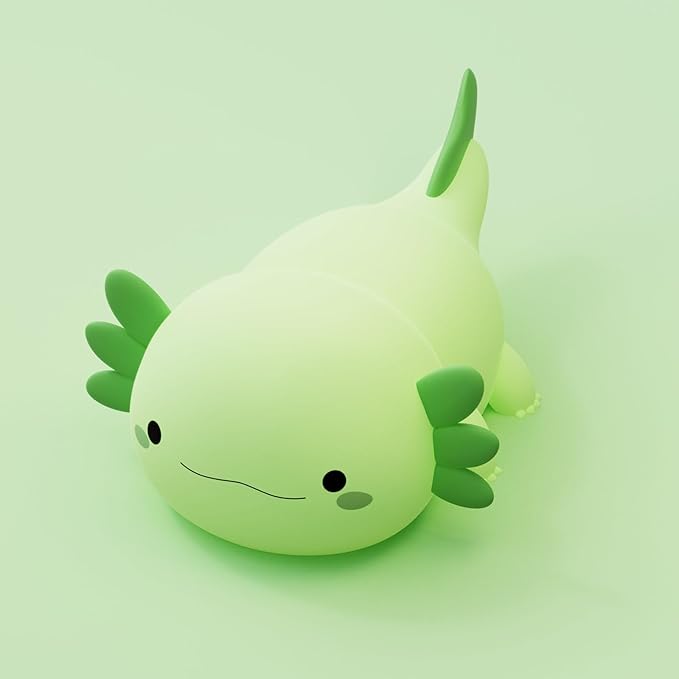 DREAMING MY DREAM Axolotl Night Light for Kids,Cute Axolotl Gifts lamp Rechargeable Light Table Bedside Lamp,LED Animal Silicone Nursery Night Lamp Cute Room Decor for Kids Girls Boys-CubbioJoy