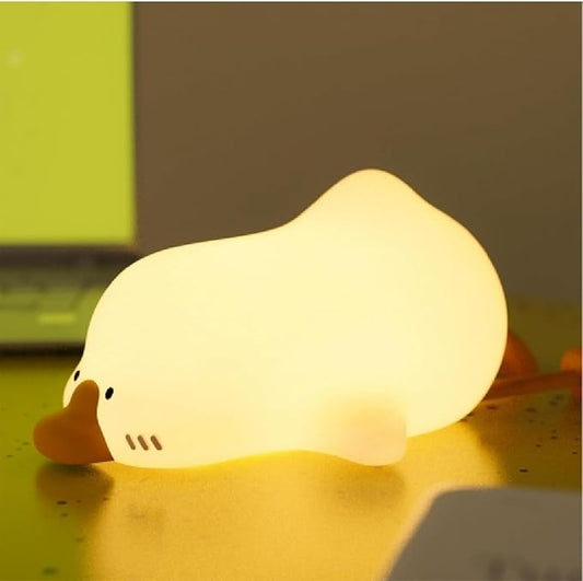 Big Goose Night Light，Squishy Silicone Kids Lamp, Dimmable 3-Gear Warm Light with Tap Control, BPA-Free Baby Cut LED Nightlight for Nursery Bedrooms Camping & Party Decor-CubbioJoy