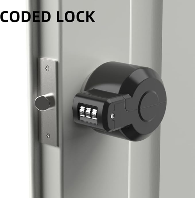 Door Knob Lockout Device Cover to Disable Doorknob/Faucet/Water Valve Hose Lock Door Handle Temporary Lock for Bedroom Door from Outside Handle Without Drilling (2, Black)-CubbioJoy