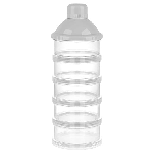 Accmor Formula Dispenser On The Go, 5 Compartments Stackable Formula Container for Travel, Baby Milk Powder Kids Snack Container, BPA Free-CubbioJoy