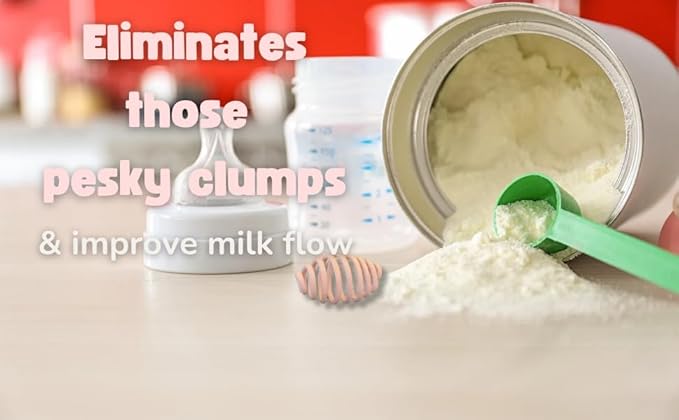 Bottle Whisk, Eliminate Clumps and Reduce Bubbles, 2-Pack,BPA Free Food Grade Silicone (Pink)-CubbioJoy