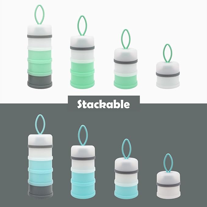 Baby Formula Dispenser, Formula Container, Portable Milk Powder Dispenser Container, Baby Feeding Travel Storage Container, Non-Spill Stackable Baby Snack Storage Container, BPA Free, 2 Packs-CubbioJoy