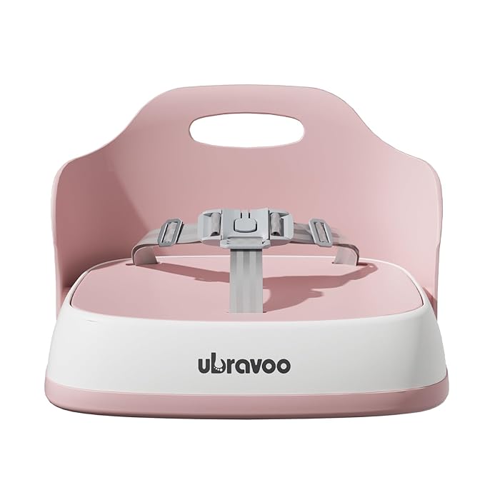 Baby Booster Seats, Toddler Booster Seat for Dining Table with Adjustable Straps, Portable Compact Portable Baby Chair for Dining and Travel (Pink)-CubbioJoy