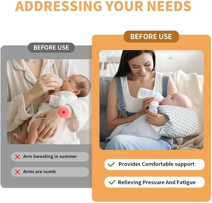 Cozy Cradle Pillow, Cozy Cradle Arm Pillow, Baby Nursing Pillow Head Support Pillow for Breastfeeding Bottle Feeding (Light Grey Crown)-CubbioJoy