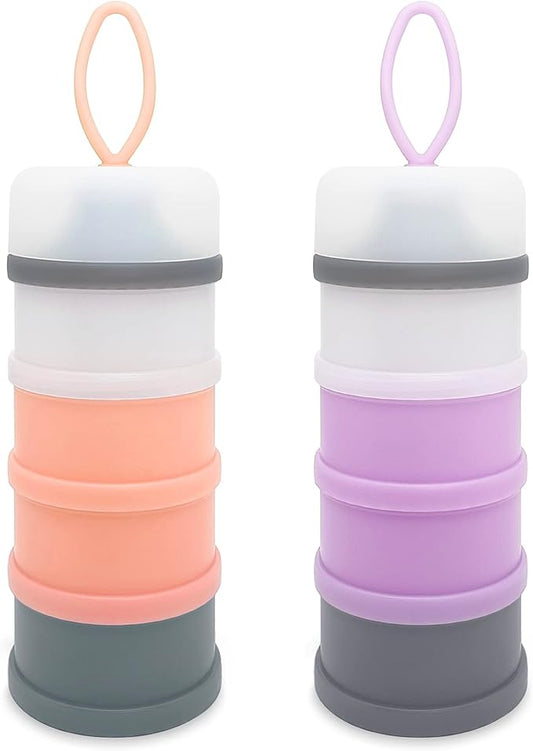 Baby Formula Dispenser, Formula Container, Portable Milk Powder Dispenser Container, Baby Feeding Travel Storage Container, Non-Spill Stackable Baby Snack Storage Container, BPA Free, 2 Packs-CubbioJoy