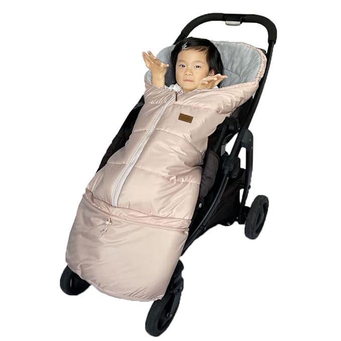 0-5T Length Extension Baby Universal Stroller Footmuff,Waterproof Durable Coral Fleece Stroller Bunting Bag,Stroller Bassinet Winter Blanket Cover Toddler,Pink-CubbioJoy