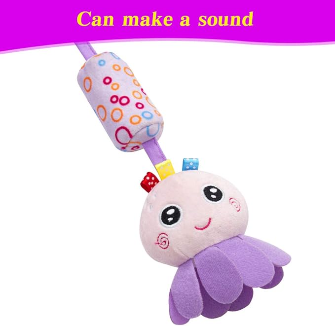 Caterbee Travel Arch Bassinet Toys for Baby Hanging on Stroller, Crib & Pram. Activity Toy bar for Baby Bouncer(Purle)-CubbioJoy