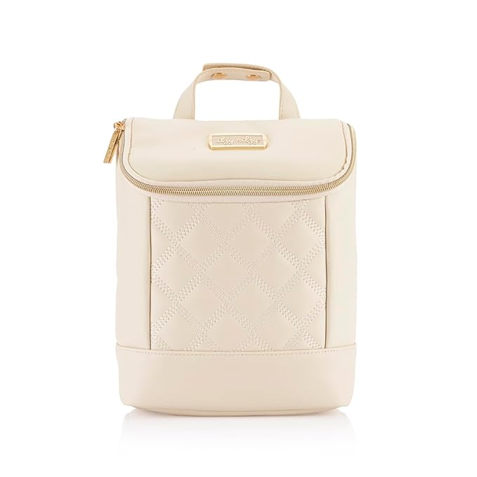 Itzy Ritzy Insulated Bottle Bag – Keeps Bottles Warm or Cool - Holds 3 Bottles & Features Interior Pocket for Ice Pack (Not Included), Milk & Honey-CubbioJoy