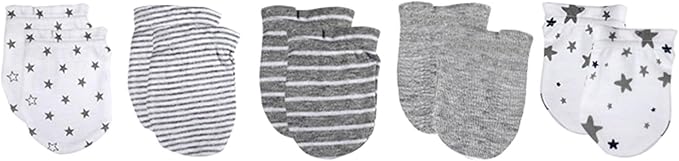 5 Pairs Baby Not Scratch Mittens 0-6 Months New Born Boy Girl Gloves Cute Infant Accessories-CubbioJoy