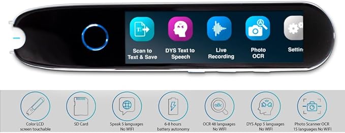 IRISPen Reader 8: 48 Language OCR Pen Scanner, Text to Speech, Photo OCR Scanner, Assistive Technology for Dyslexic Readers-CubbioJoy