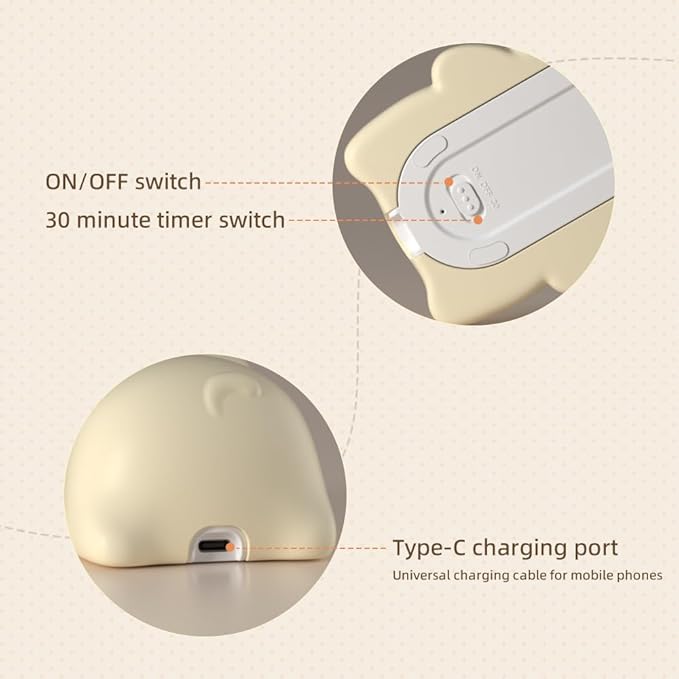 Cute Puppy Night Light for Baby Kids - Rechargeable Touch Control Night Light with 3 Brightness, Warm Light, Timer & Soft Silicone - Nursery Bedroom-CubbioJoy