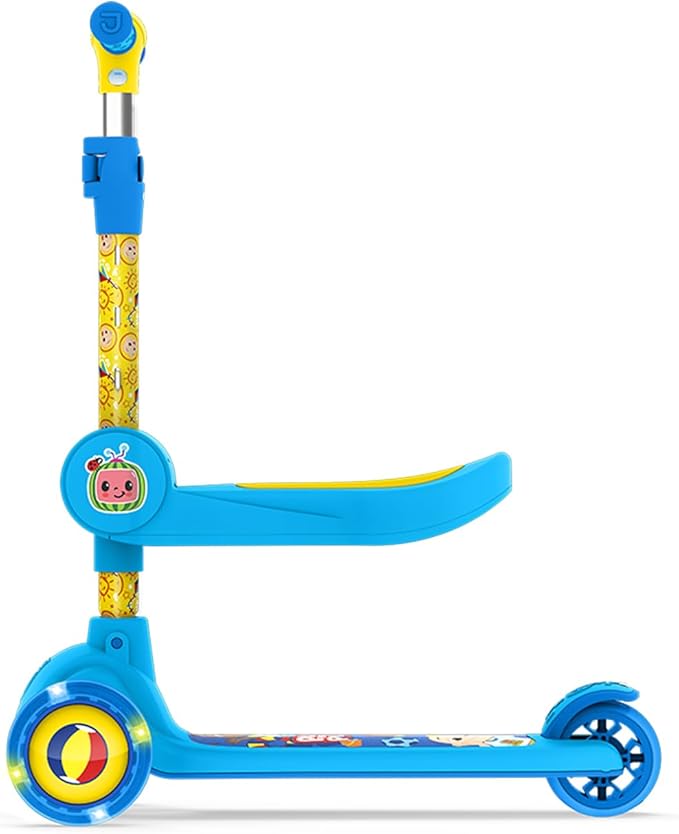 Jetson Character Kids Kick Scooter, LED Lights on Stem & Light-Up Wheels, Lightweight Frame, Height-Adjustable Handlebar, Lean-to-Steer System, Easy-Fold Mechanism-CubbioJoy