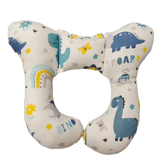 Baby Neck Pillows, Comfortable Baby Travel Head Neck Support Pillow for Car Seat Stroller Pushchair, Soft PP Cotton Travel Pillow for 0-1 Year Old Toddler Infant Newborn, Dinosaur-CubbioJoy