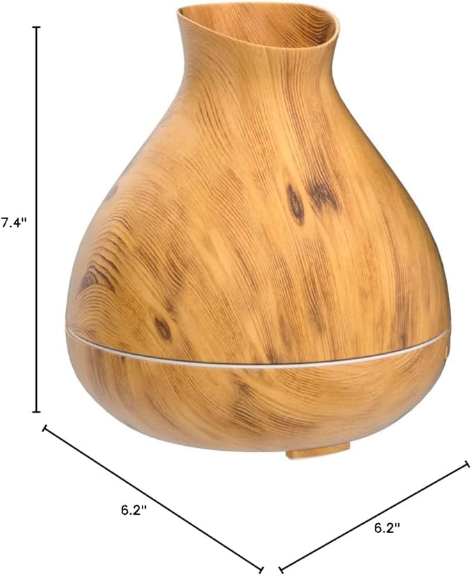 BZseed Aromatherapy Essential Oil Diffuser 550ml 12 Hours Wood Grain Aroma Diffuser with Timer Cool Mist Humidifier for Large Room, Home, Baby Bedroom, Waterless Auto Shut-off,7 Colors Lights Changing-CubbioJoy