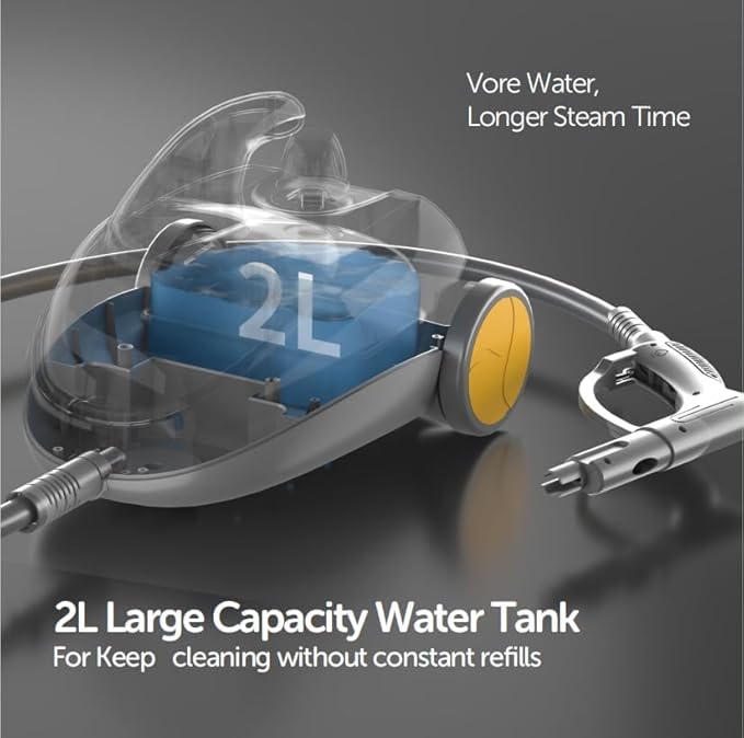37-in-1 Steam Cleaner mop for Home & Car, 2L Water Tank, 4.3ft Hose, Deep Steam Cleaning for Floors, Tiles, Grout, Windows, Kitchen, Living Room – Multi-Surface Steamer-CubbioJoy