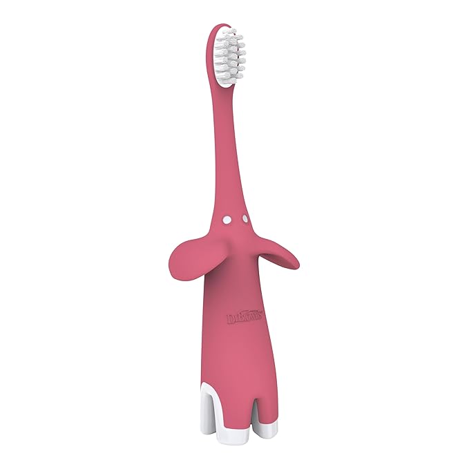 Dr. Brown's Infant-to-Toddler Toothbrush, Elephant, Pink, 0-3 Years-CubbioJoy