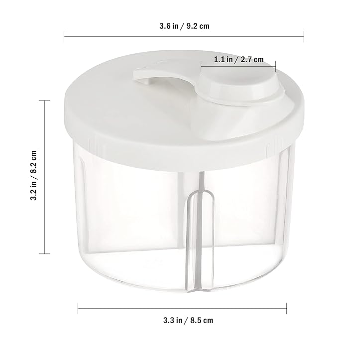Accmor Baby Formula Dispenser On The Go, Non-Spill Rotating Four-Compartment Formula Container to Go, Milk Powder Kids Snack Container for Infant Toddler Travel Outdoor, White-CubbioJoy