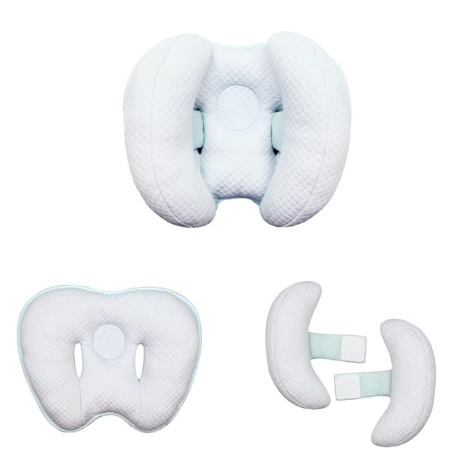 Baby 2 in 1 Travel Cushion, Banana Shape Baby Neck Head Support Travel Pillow Stroller Insert Cushion for Kids, Toddler, Blue-CubbioJoy