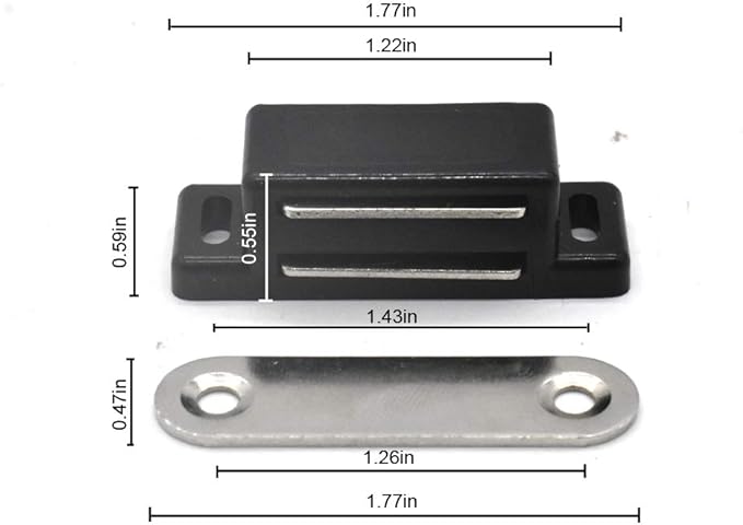 Cabinet Magnet Latch - Best for Cabinet Doors, Cupboards, Drawers and Shutters - Cabinet Magnetic Latch Easy Install - Magnetic Cabinet Catch Screws Included - Set of 12 (Black)…-CubbioJoy