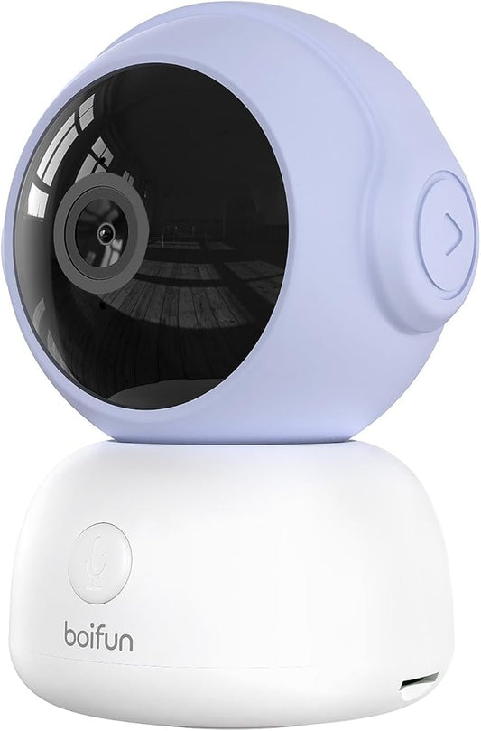 BOIFUN Additional Baby Camera Specifically Compatible with Baby2TM Video Baby Monitor, 360° Camera with Night Light, Auto Tracking, AI Motion & Sound Detection, Two-Way Audio-CubbioJoy