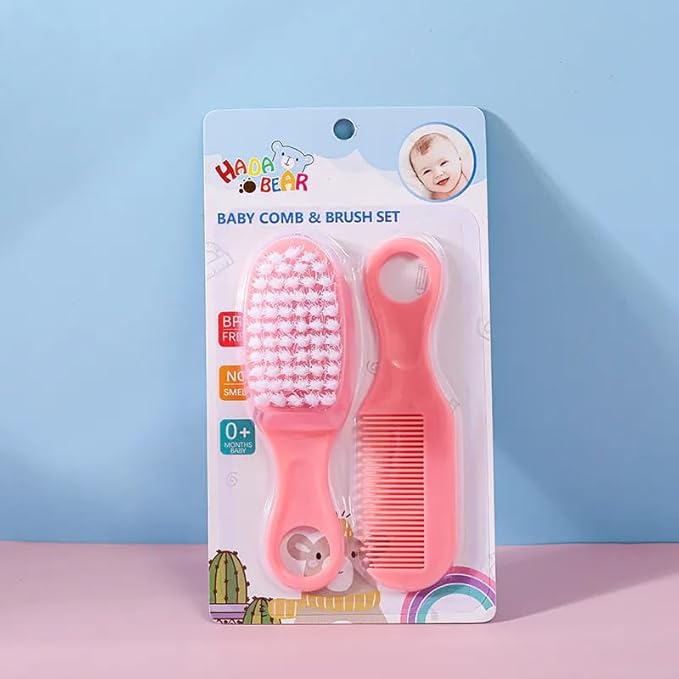 Baby Comb and Brush Set – Soft Bristles for Newborns, Toddlers & Infants | Gentle Scalp Care | BPA-Free, Hypoallergenic | Baby Hairbrush for Cradle Cap & Sensitive Skin (Bright Yellow)-CubbioJoy