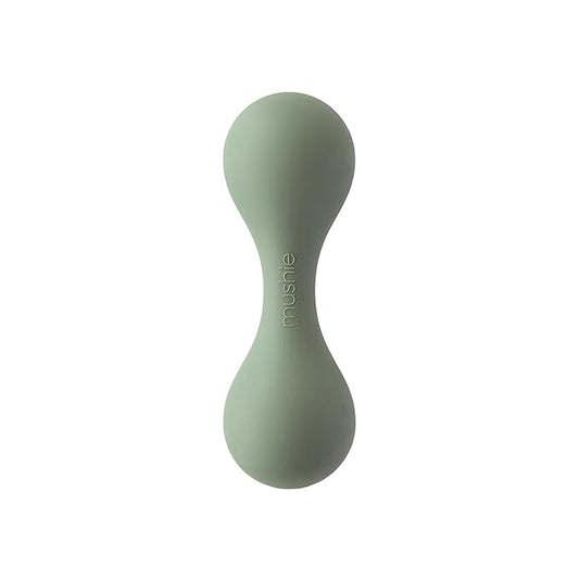 mushie Silicone Baby Shaker Rattle Toy | Ages 3+ Months (Dried Thyme)