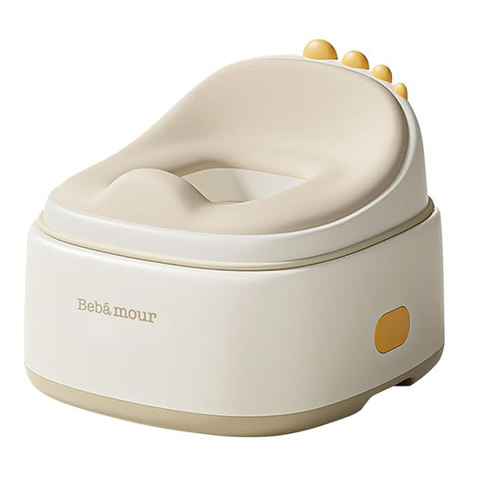 Bebamour Toddler Potty Training Toilet 3 in 1 Versatile Toilet Seat & Step Stool & Potty Chair Portable Potty Trainer for Boys & Girls with with 100 Pack Trash Bags (Dinosaur Coffee)-CubbioJoy