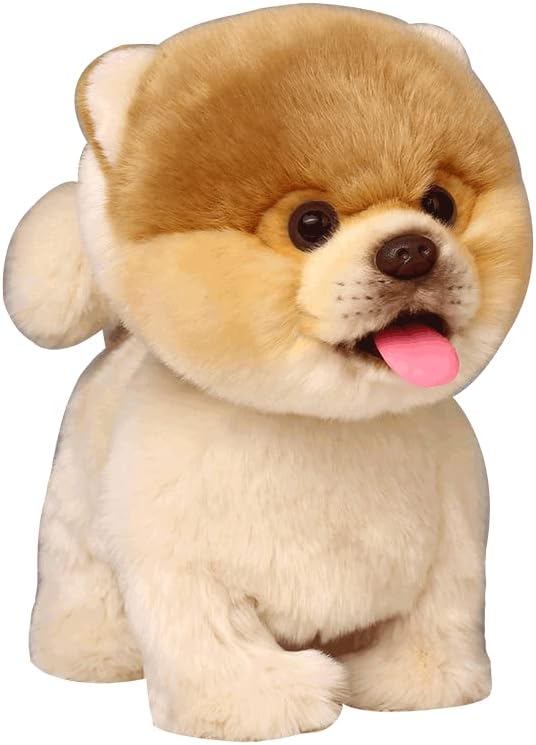 CU-MATE Interactive Dog Stuffed Animal Electronic Plush Pomeranian Simulation Puppy Realistic Toy Like-Real Robotic Nodding Barking Wagging Tail Present Pet for Toddler Boys-CubbioJoy