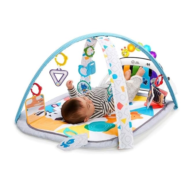 Baby Einstein 4-in-1 Kickin' Tunes Music and Language Play Gym and Piano Tummy Time Activity Mat-CubbioJoy