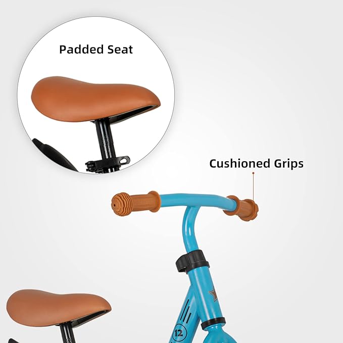 JOYSTAR 10"/12" Toddler Balance Bike for Girls & Boys, Ages 18 Months to 5 Years, Kids Push Bike with Footrest & Adjustable Seat Height, First Birthday Gifts for 2-5 Boys Girls-CubbioJoy