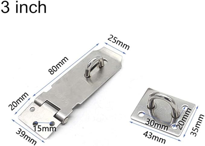 Door Locks Hasp Latch, 3 Inch Stainless Steel Safety Packlock Clasp Hasp Lock Latch, Extra Thick Door Gate Lock Hasp with Screws Brushed Finish 2 Pack-CubbioJoy