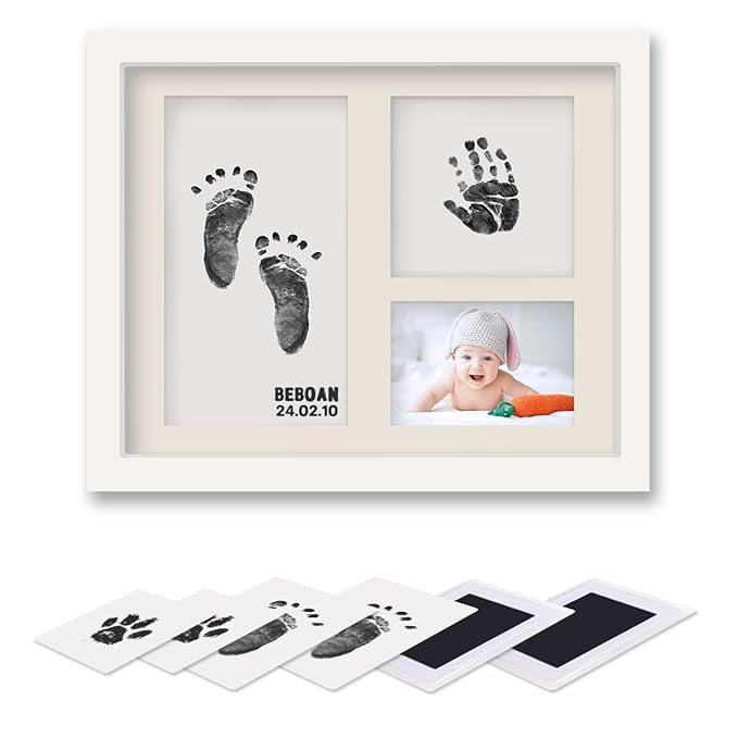 BEBOAN Inkless Hand and Footprint Kit, Baby Footprint Kit, Baby Keepsake Frames and Letter DIY Sticker, Personalized Baby Gifts, Dog Paw Print Kit, Pet Paw Print Impression Kit-CubbioJoy