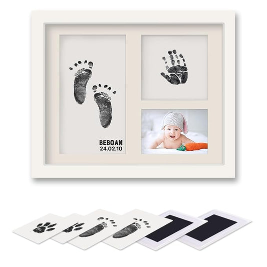 BEBOAN Inkless Hand and Footprint Kit, Baby Footprint Kit, Baby Keepsake Frames and Letter DIY Sticker, Personalized Baby Gifts, Dog Paw Print Kit, Pet Paw Print Impression Kit-CubbioJoy