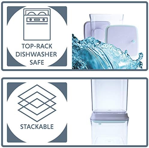 BopTop (1pc - 1500ml) Airtight Food Storage Container – Mechanical Silicone Seal Canister - BPA-Free - 1.5Qt-CubbioJoy