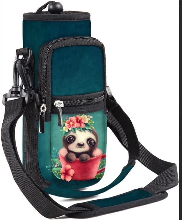 25/32/40/64oz Water Bottle Bag Holder Carrier-Insulated Crossbody Sling Case Sleeve with Strap & Pockets for Men Women Gym Cycling Travel Walking Hiking Camping-CubbioJoy