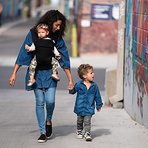 Beco Gemini Baby Carrier from Newborn to Toddler - Certified Ergonomic Newborn Baby Carrier for Infants and Children of 7-35 lbs - M Shape, Adjustable Seat, 100% Cotton (Metro Black)-CubbioJoy