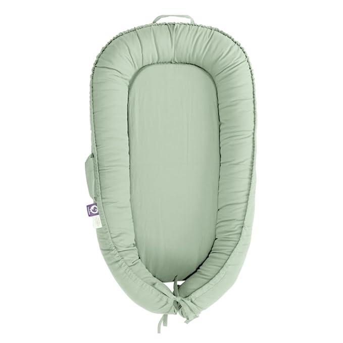 Infant Lounger, Baby Nest Cover for Baby Girls & Boys, Newborn Essentials for Baby 0-18 Months, 100% Cotton Breathable (Spring Green)-CubbioJoy