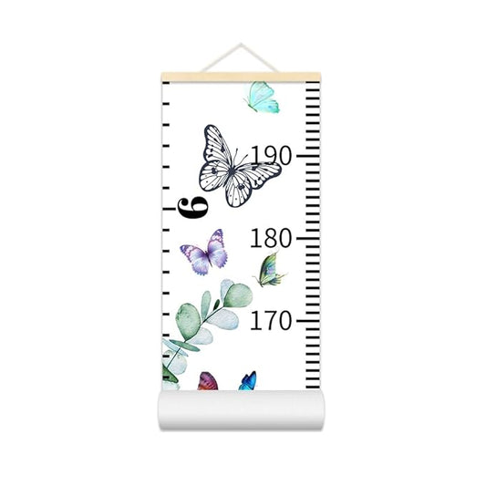 Baby Growth Chart for Wall - Height Chart for Kids Nursery Decor Wall Hanging Measurement Ruler Toddler Room Decor Play Room Essentials Birthday Christmas Gifts for Boys Girls 79"X7.9" (Butterfly)-CubbioJoy