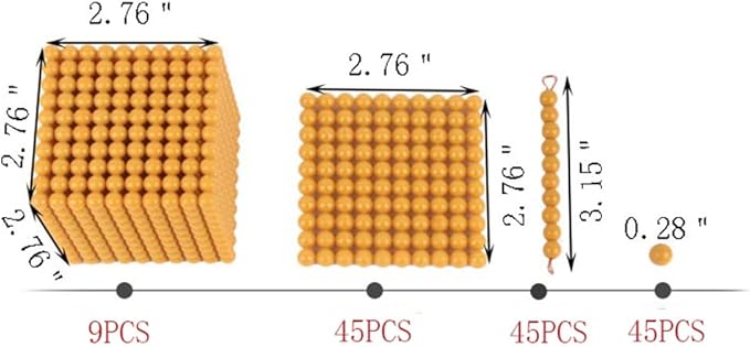 Kghios Montessori Golden Beads Materials Decimal System Bank Game Montessori Math Toys Mathematics Teaching Aids Materials Baby Preschool Education Toys-CubbioJoy