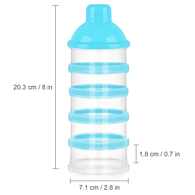 Accmor Formula Dispenser On The Go, 5 Compartments Stackable Formula Container for Travel, Baby Milk Powder Kids Snack Container, BPA Free-CubbioJoy