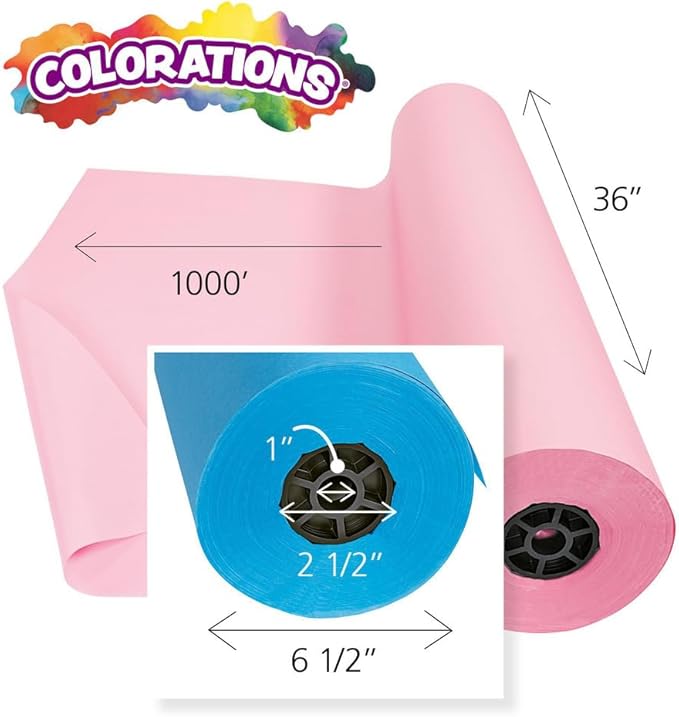 Colorations Arts and Crafts Paper Roll - 36" x 1000', Holiday Green, Dual Surface, Markers, Finger Paints, Painting, Watercolors, Acrylic Paints, Wall Art, Bulletin Board Paper, Crafts (Item # DSHG)-CubbioJoy