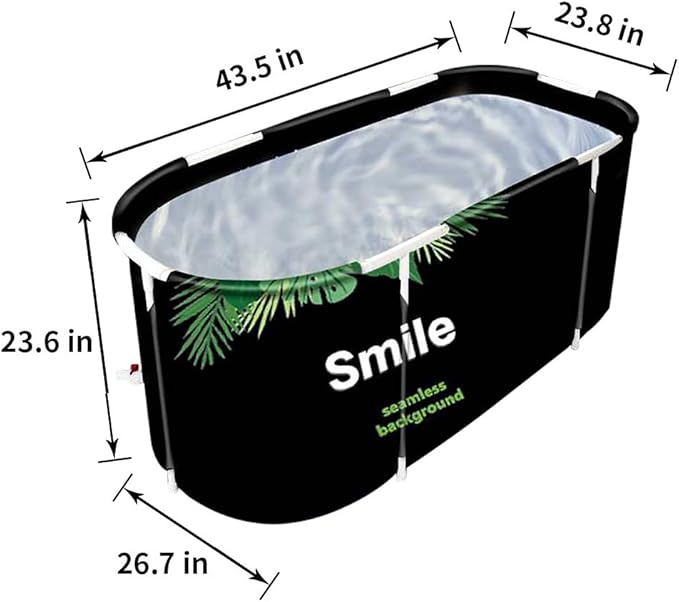 BESTHLS Portable Bathtub for Adult, Foldable Bathtub Folding Soaking Bath Tub,Eco-Friendly Bathing Tub for Shower Stall (Large, Green)-CubbioJoy